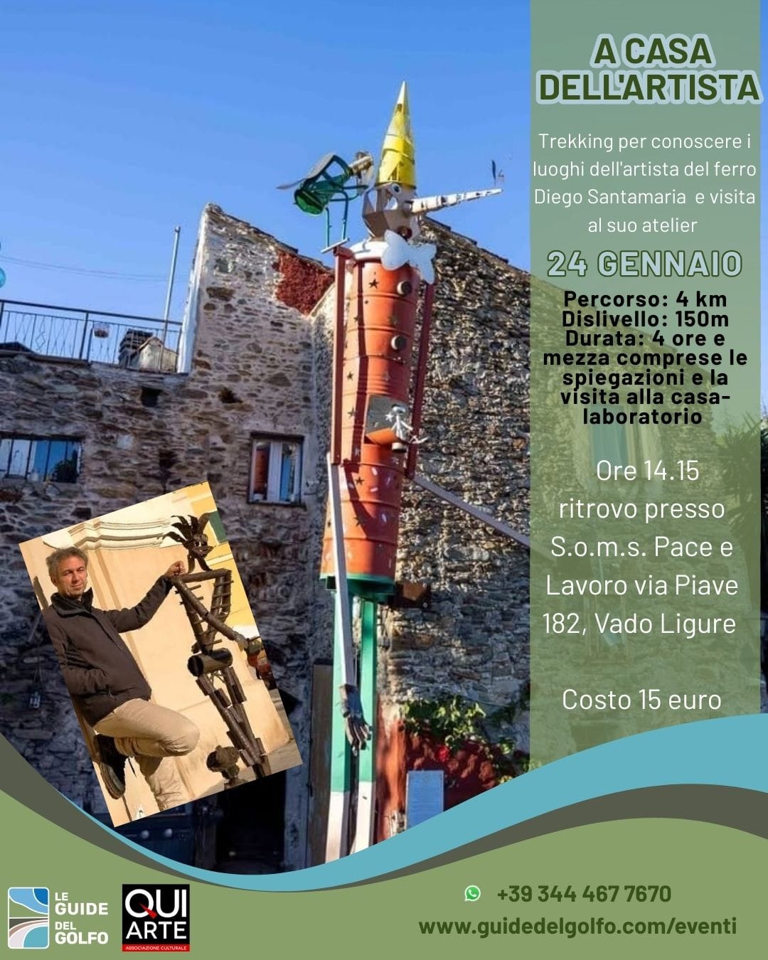 Vado Ligure a casa dell'artista Diego Santamaria